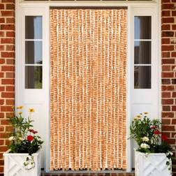 vidaXL Mosquitera ocre y blanco 90x220 cm Chenille