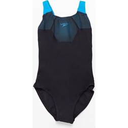 Speedo Bañador Tech Placement Muscleback Negro Azul Niña - Black