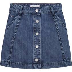 Tommy Hilfiger Button-Through Denim Skirt HEMP