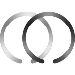 ESR HaloLock Universal Ring, Magnetic Wireless Charging Conversion Kit, MagSafe Compatible Metal Ring, Compatible with iPhone 12/12 mini/12 Pro/12 Pro Max and Samsung Galaxy, 2-Pack, Black and Silver