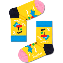 Happy Socks Kids Island In The Sun Sock - White/Pink/Dark Red/Turquoise/Black