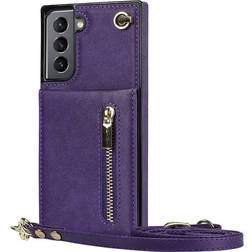 CaseOnline Zipper halskæde etui Samsung Galaxy S21 FE Lilla