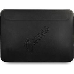 Guess Bag Sleeve GUCS13PUSASBK 13 inch black/black Saffiano Script