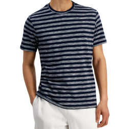 INC International Concepts Striped Slub T-shirt - Basic Navy