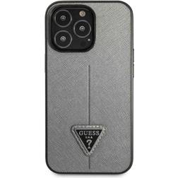 Guess iPhone 13 Pro Skal Saffiano Metal Triangle Silver