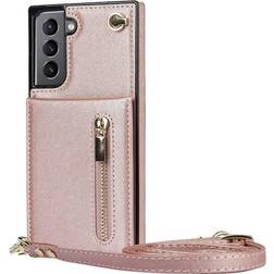 CaseOnline Zipper halskæde etui Samsung Galaxy S21 FE Rose