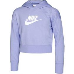 Nike Girl's Sportswear Cropped Hoodie - Purple