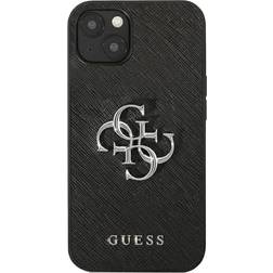 Guess iPhone 13 Mini Hardcase Saffiano Cover Metal Logo Sort