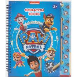 Totum Totum Paw Patrol Scratch Book with Stencils, Glitter Stickers and Scratch Pen for Home & Travel