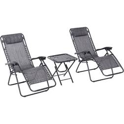 OutSunny 84B-271CG - Light Grey Reclining Chair
