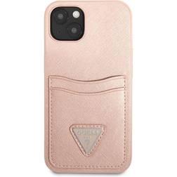 Guess iPhone 13 Mini Skal Saffiano Double Cardslot Rosa