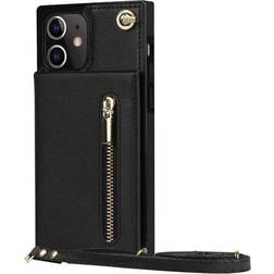 CaseOnline Zipper halskæde etui Apple iPhone 12 Mini Sort