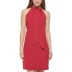 Vince Camuto Bow-Neck Halter Dress - Raspberry