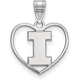 The Black Bow U. of Illinois Initial I Heart Pendant - Silver