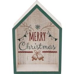 Northlight 11.75 Green Merry Christmas House Shaped Wall Sign