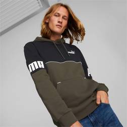 Puma Felpa con Cappuccio Power Colourblock da Uomo - Grigio Nero