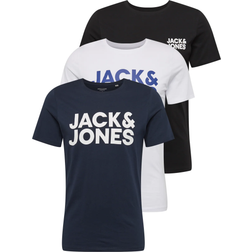 Jack & Jones Camiseta Marino / Genciana/Negro/Blanco