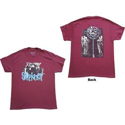 Slipknot Men Goat Logo Demon (Back Print) Slim Fit T-shirt Maroon