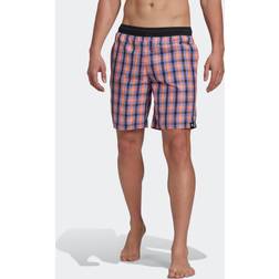 Adidas Classic-Length Check Swim Shorts - Legend Ink/Black