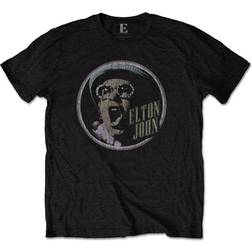 Elton John Unisex Circle T-Shirt - Black