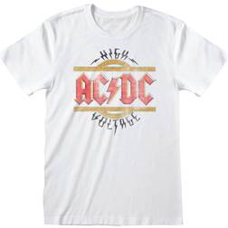 AC/DC Unisex Adult High Voltage Vintage T-Shirt (White)