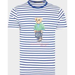 Polo Ralph Lauren – Blå- och vitrandig t-shirt med björntryck-Flera