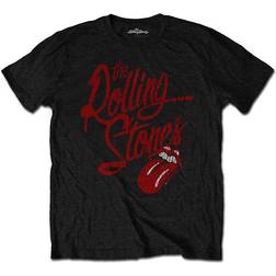 Rolling Stones The Men's Script Logo T-Shirt, Black, (Size: X-Large)