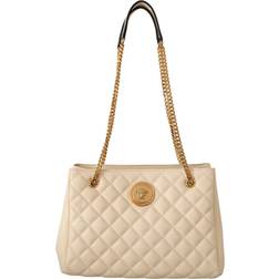 Versace White Quilted Nappa Leather Medusa Tote Handbag White ONESIZE