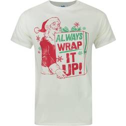 JUNK FOOD Mens Always Wrap It Up Santa Claus T-Shirt (Ivory/Green/Red)