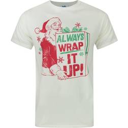 JUNK FOOD Mens alltid Wrap It Up Santa Claus T-Shirt Ivory/Green/Red