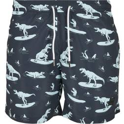 Urban Classics Pattern Swim Shorts surfing t-rex aop