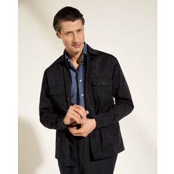 Eton Gabardine Print Overshirt Mand Overshirts Ensfarvet Denim hos Magasin