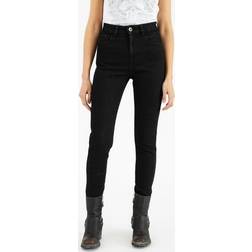 High Waist Pantaloni Tessili Moto Da Donna - Black