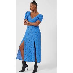 French Connection Bhelle Collet Crep Op Ba De Dr Ultramar Indigo - Blue