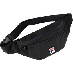 Fila Bissau Coated Canvas Double Zipper Waist Bag FBU0010-80009, Unisex, Skuldertaske, sort