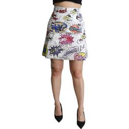 Dolce & Gabbana Womens Women Embroidered Mini Skirt Cotton (Women's)