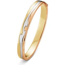 Georg Jensen FUSION armring (stl. M) 18 k roséguld 18 k vitt 18 k gult