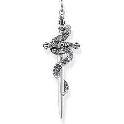 Thomas Sabo Sterling Zirconia Blackened Sword with Snake Pendant PE943-643-11