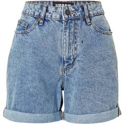 Urban Classics High Waist Boyfriend Shorts - Bleu