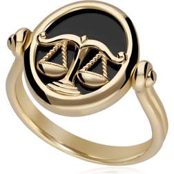 Gemondo Zodiac Onyx Libra Flip Ring in 18ct Plated
