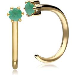 Gemondo Emerald Pull Through Hoop Earrings in 9ct