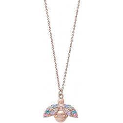 Olivia Burton Rainbow Bee Pendant Necklace - Rose Gold/Multicolour