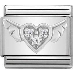 Nomination Classic Heart With Wings CZ Charm