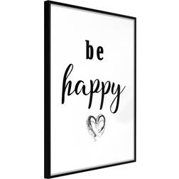 Artgeist med ramme Don't Worry Sort 20x30 Plakat