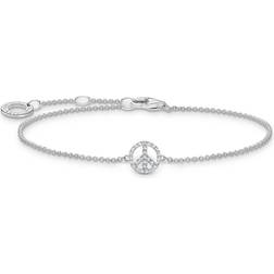 Thomas Sabo Charm Club Peace Bracelet - Silver/Transparent