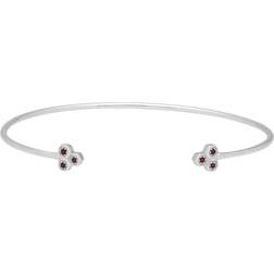 Gemondo Trilogy Geometric Bangle - White Gold/Garnet