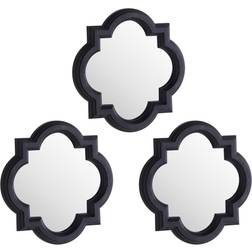 Hill 1975 Set Of Three Dark Grey Quartrefoil Wall Mirror