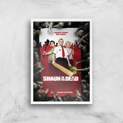 Multi Shaun Of The Dead Giclee Print A3 White Frame Framed Art