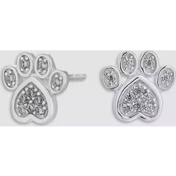 Simply Silver Simply Cubic Zirconia Paw Stud Earrings