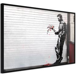 Artgeist med ramme Banksy: Waiting in Vain Sort 30x20 Plakat